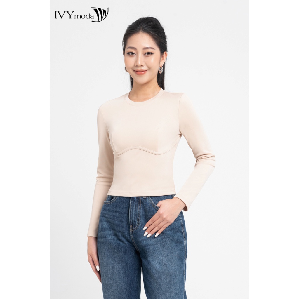 Áo thun nữ may viền ngực IVY moda MS 58M7052