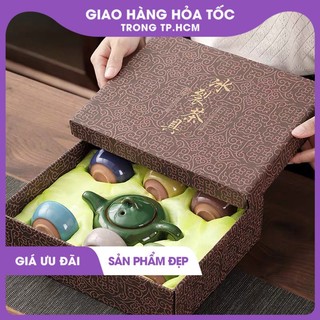 Bộ tách trà ngọc thạch 6 màu