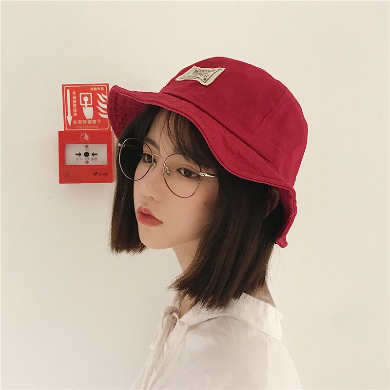 HMH®Mũ lưỡi trai Hàn Quốc mềm mại đơn giản mũ che nắng tag vuông chữ hiện đại mới