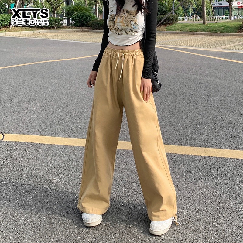 Quần ống rộng XINLANYASHE đơn giản phong cách cổ điển đường phố Hàn Quốc