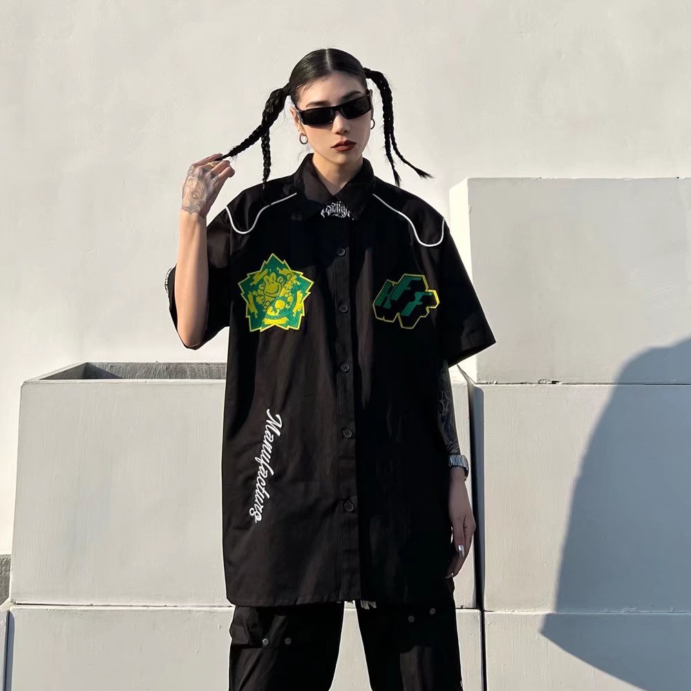 Áo polo Ngắn Tay Dáng Rộng Thời Trang Retro Mỹ Dành Cho Nam Và Nữ 2023 / Size M-3XL