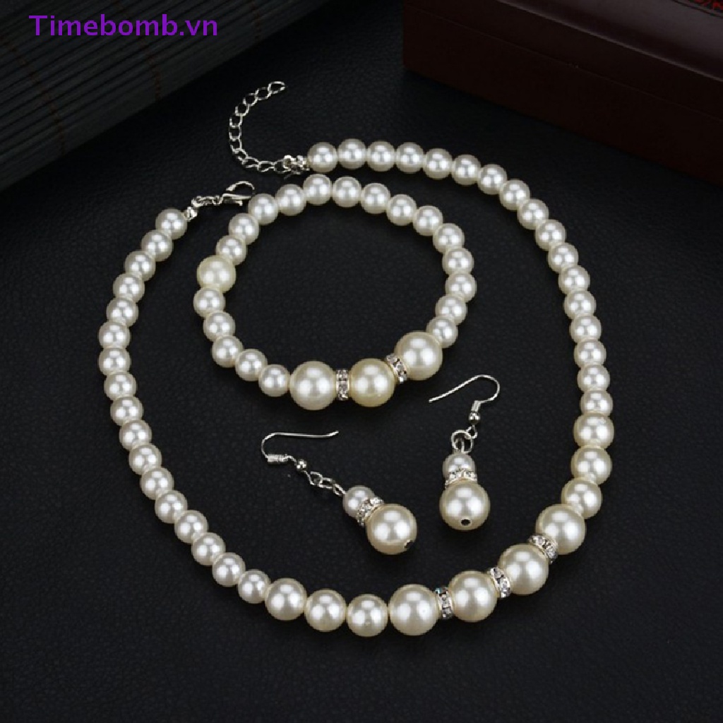 # Túi Xách Nữ Thời Trang # Bộ Dây Chuyền + Bông Tai + Vòng Tay Đính Ngọc Trai Pha Lê Cho Nữ