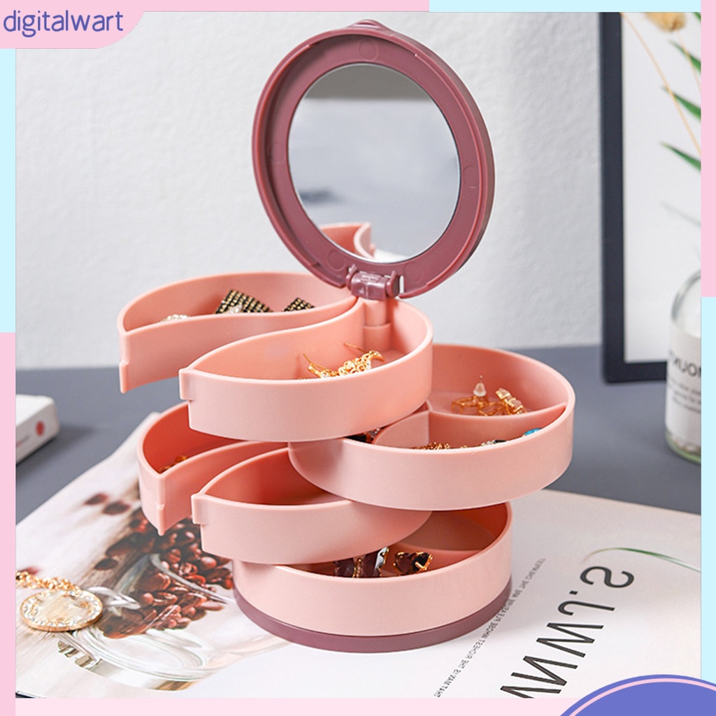 Hộp Trưng Bày Trang Sức Nhiều Tầng Dạng Xoay Chống Bụi &amp; Mài Mòn