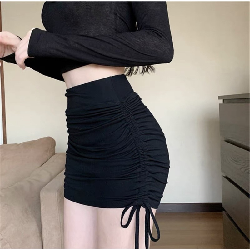 Chân váy cotton body rút dây