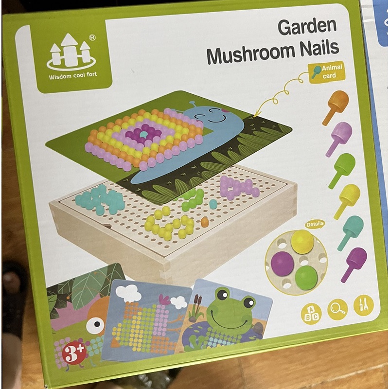 Bộ Xếp Hình Trồng Nấm Móng Tay ⚡ PHIÊN BẢN XỊN SÒ ⚡ Bằng Gỗ Luyện Tay Vận Động linh hoạt Và Tư Duy Sáng Tạo Cho Bé Yêu.