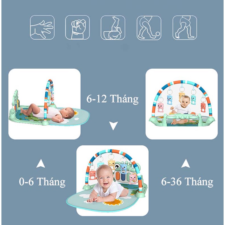 Thảm Nhạc Cho Bé Sơ Sinh Nằm Chơi Cao Cấp Little Baby Thảm Chơi Cho Bé Chơi Piano Kích Thích Thị Giác Và Trí Não