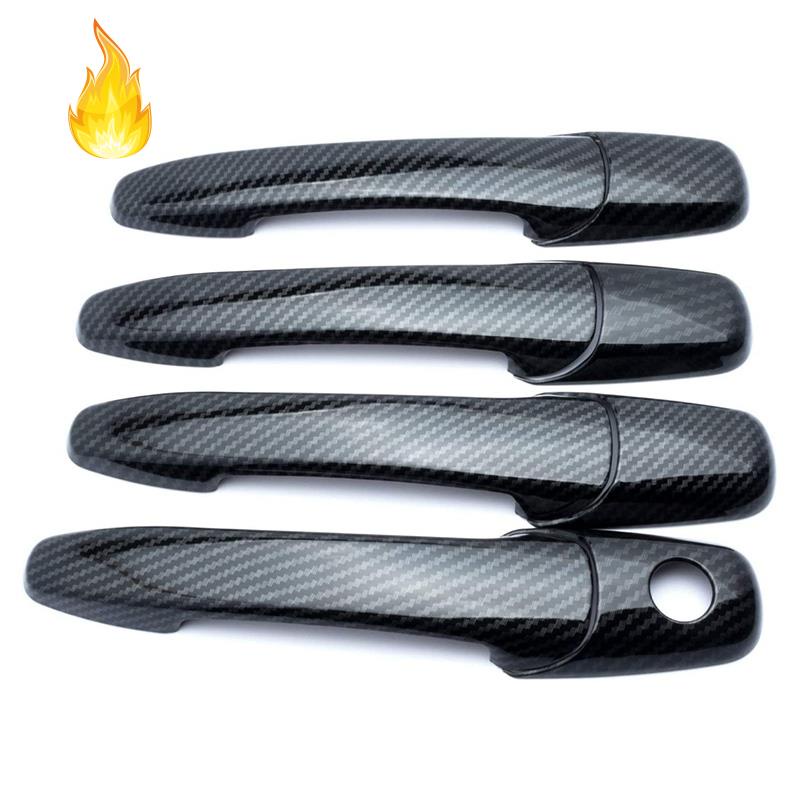 Ốp Bọc Tay Nắm Cửa Xe Hơi Mazda 2 3 6 Bằng Sợi Carbon Không Đục Lỗ Kèm Chìa Khóa