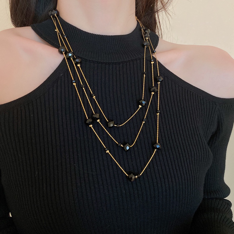 Dây Chuyền Chuỗi Dài Ngọc Nhiều Lớp Sang Trọng Có Thể Phối Áo Dài