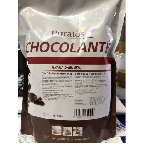 Socola hạt nut đen Puratos 55%