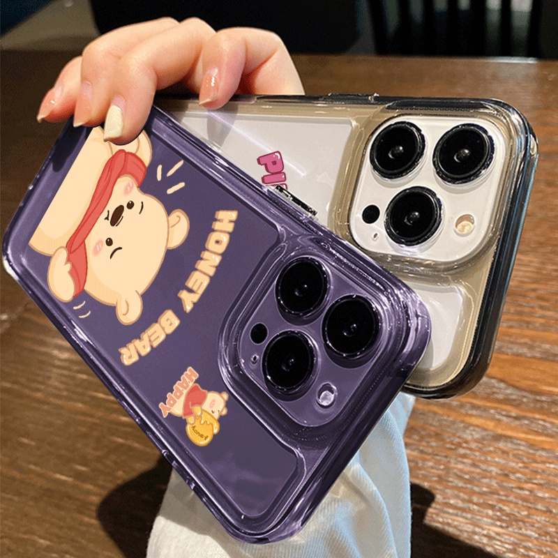 Ốp Điện Thoại Silicon TPU Mềm Trong Suốt Hình Gấu Vàng Dễ Thương Cho IPhone 14 Pro Max 11 13 12 Pro XS Max XR X 8 7 6S +