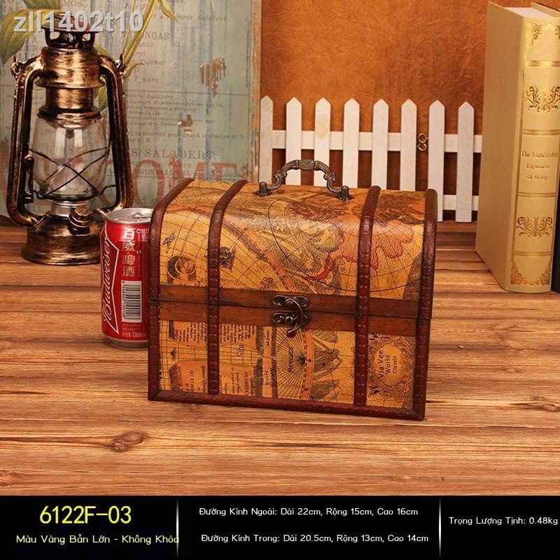 ✢✠Phong Cách Châu Âu Sáng Tạo Retro Bằng Gỗ Kho Báu Hộp Cổ Hộp Bao Bì Hộp Bảo Quản Trang Sức Bí Mật Phòng Đạo Cụ Trang T