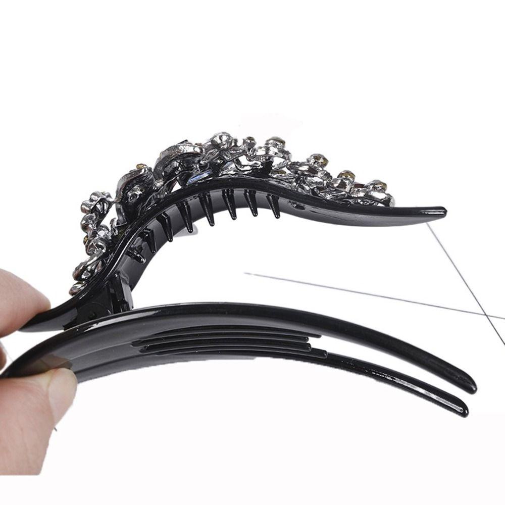 LOMBARD Kẹp Tóc Đính Đá Lấp Lánh Phong Cách Vintage Cho Nữ Giá Đỡ