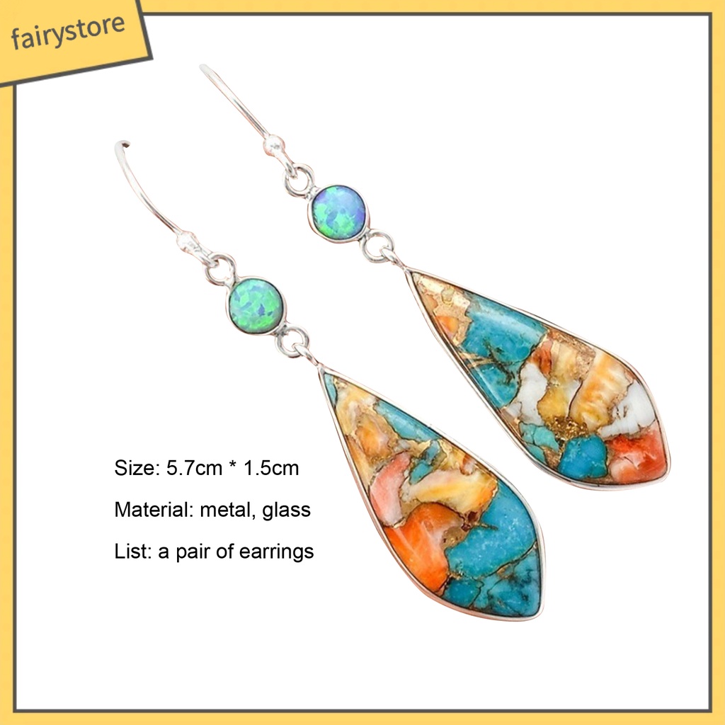 1 Đôi Bông Tai Dáng Dài Bằng Kim Loại Phong Cách Retro Thời Trang Dành Cho Nữ [Fairy1] 1 Cặp