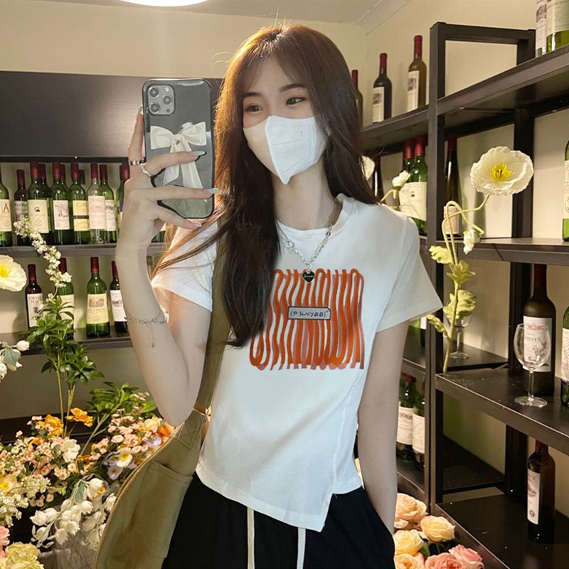 COZOK Áo Thun Tay Ngắn Dáng Ôm In Họa Tiết Thời Trang Mùa Hè