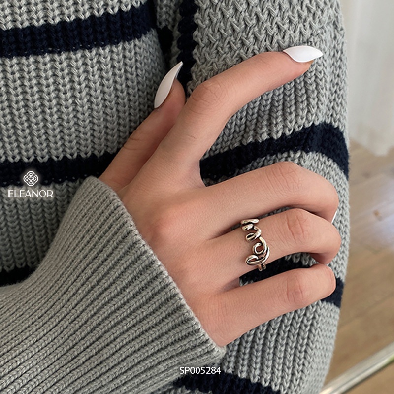 Nhẫn nữ hở bạc 925 Eleanor Accessories chữ love phụ kiện trang sức basic 5284