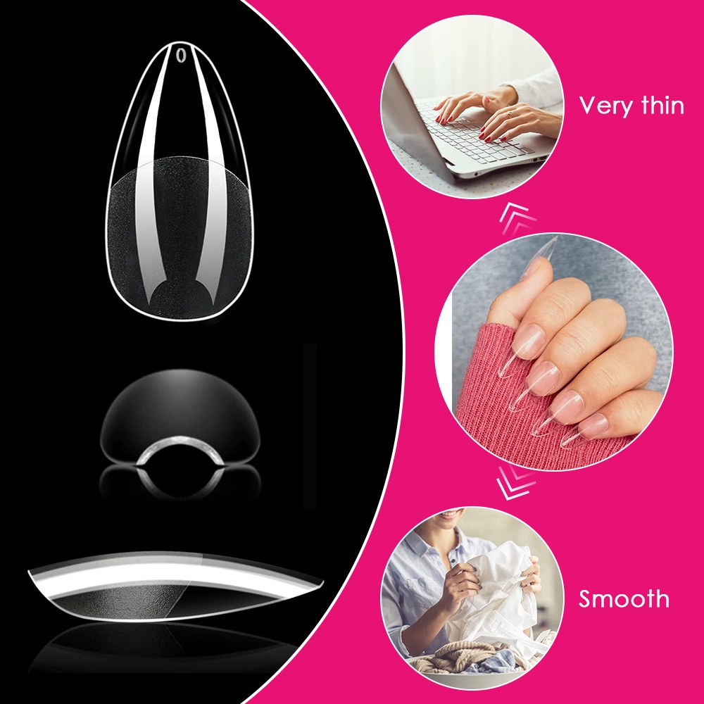 Set 120 Móng Tay Giả Trong Suốt Bảo Vệ Toàn Diện Không Để Lại Dấu Vết