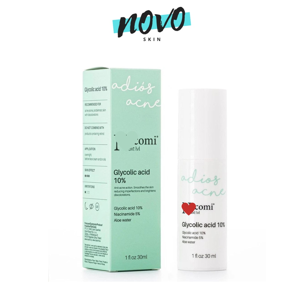 Serum tẩy da chết Glycolic acid 10% 30ml làm sạch sâu ngăn ngừa mụn hàng nội địa Balan