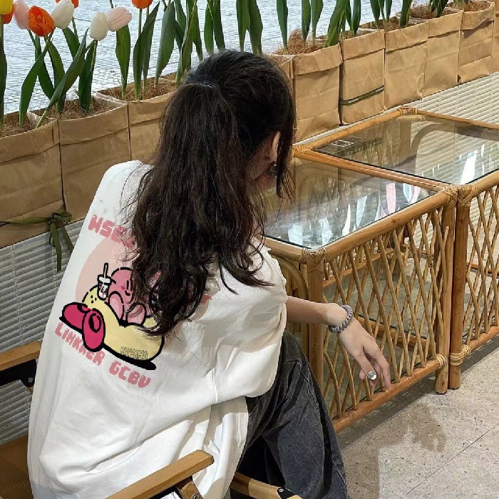 Áo Thun Tay Ngắn Dáng Rộng In Họa Tiết Mới Thời Trang Mùa Hè Xinh Xắn Cho Nữ