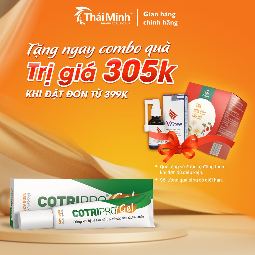 Cotripro Gel Thái Minh - Dùng Khi Bị Trĩ, Táo Bón Và Rát Hậu Môn - Tuýp 10g & 25g
