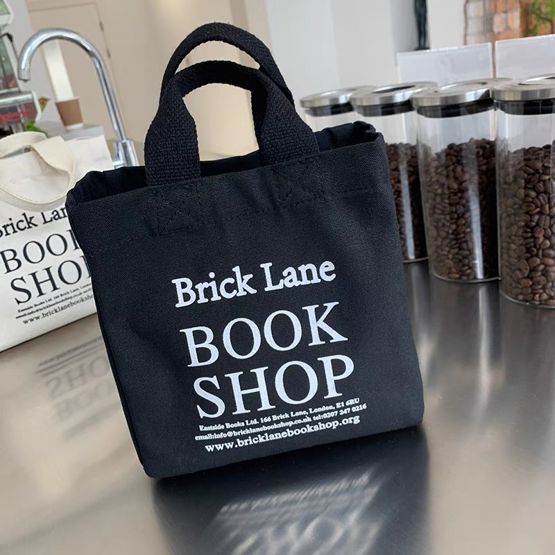 Túi size lớn/ nhỏ đựng hộp cơm trưa bằng vải canvas nhiều màu sắc tiện dụng cho nữ TTF642