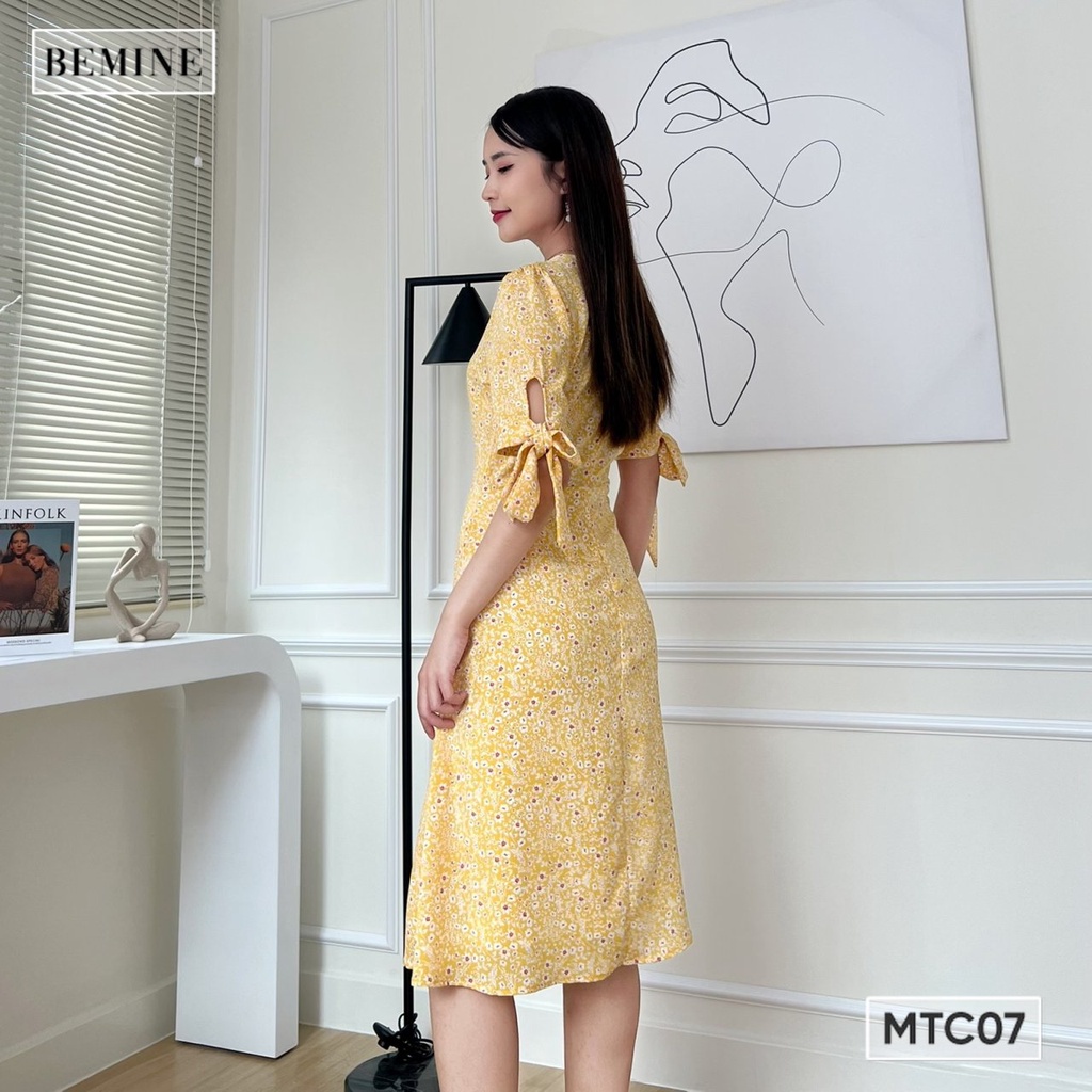 Đầm tay ngắn cột nơ BEMINE MTC07