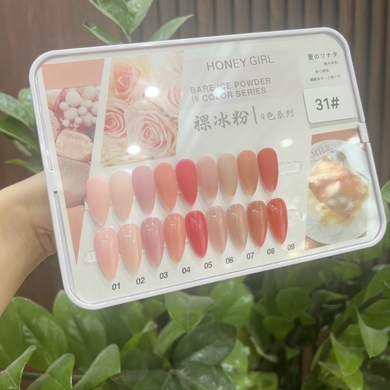 Sét Thạch 9 màu HONEY tặng kèm bảng màu chất sơn đặc mượt bao chuẩn