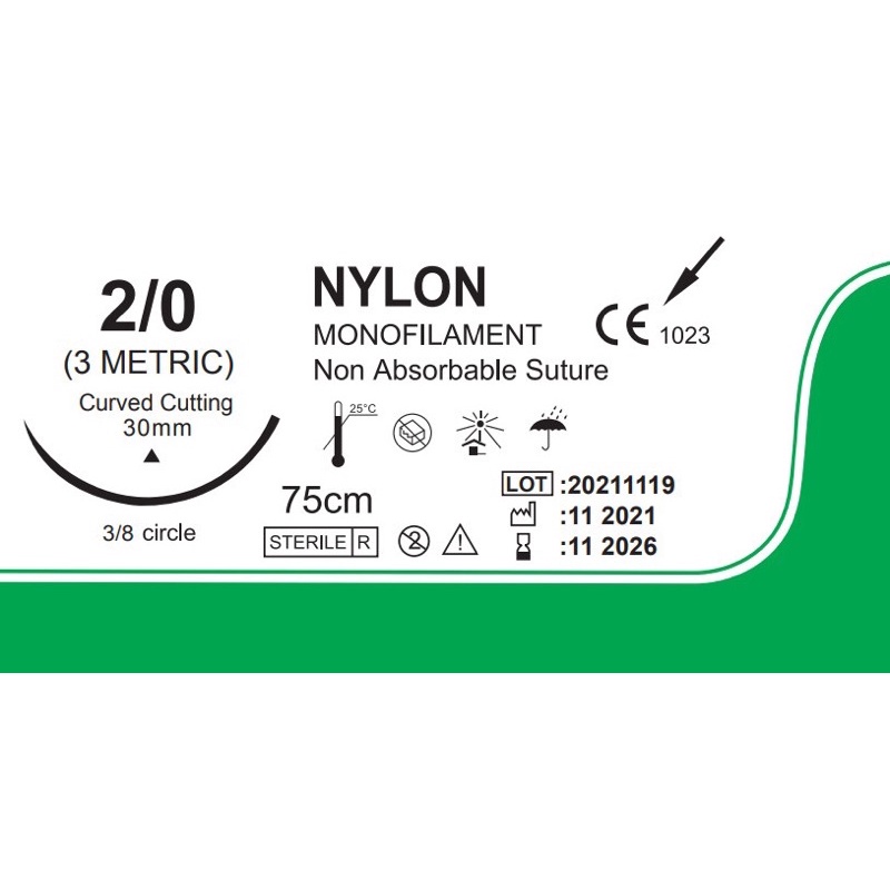 Chỉ phẫu thuật Nilon không tiêu (nguyên hộp 12 sợi)