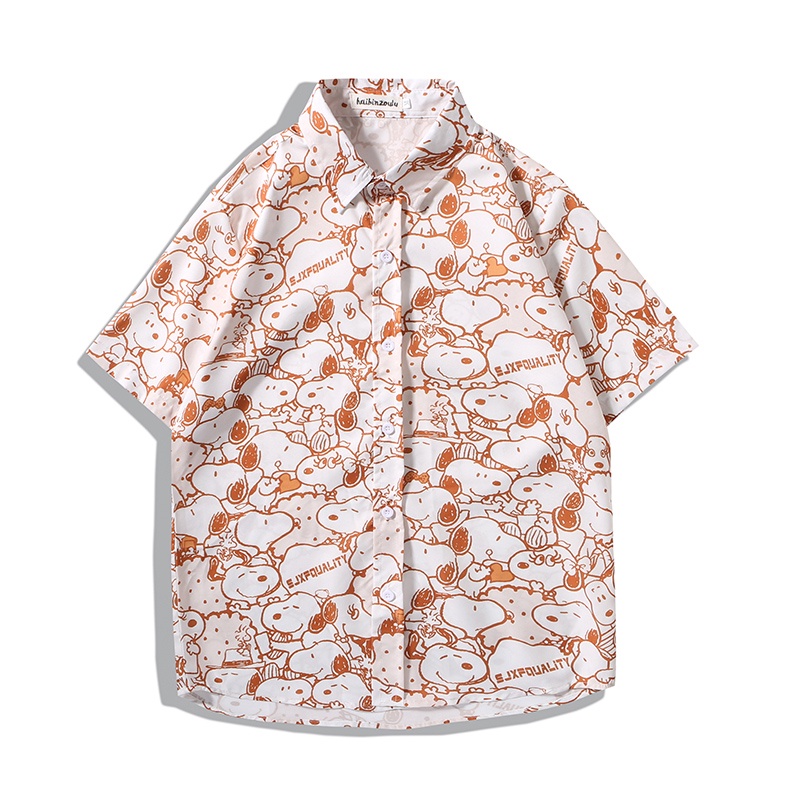 Đầm Size M-5XL. M-5XL Áo Sơ Mi Tay Ngắn Dáng Rộng In Họa Tiết Hoạt Hình Phong Cách Hawaii Thời Trang Mùa Hè Chất Lượng Cao Cho Nam