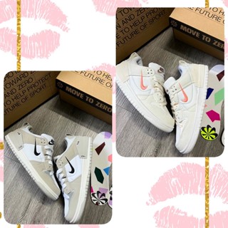 Giày Thể Thao Sneaker Dunk Low Disrupt 2 "Pale Ivory". Giày SB Màu Trắng Vạch Đen + Hồng