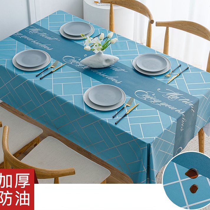 Khăn Trải Bàn Hình Chữ Nhật Bằng PVC Chống Thấm Nước / Dầu / Bỏng Thiết Kế Dễ Thương Hiện