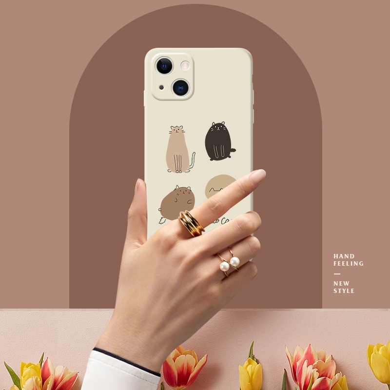 Ốp Điện Thoại Hình Mèo Dễ Thương Cho IPhone 6 6S 11 7 8 Se 2020 X XR XS Plus 12 13 14 PRO mini MAX