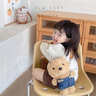 Túi đeo chéo hình gấu bông teddy màu nâu cho bé mềm mại dễ thương