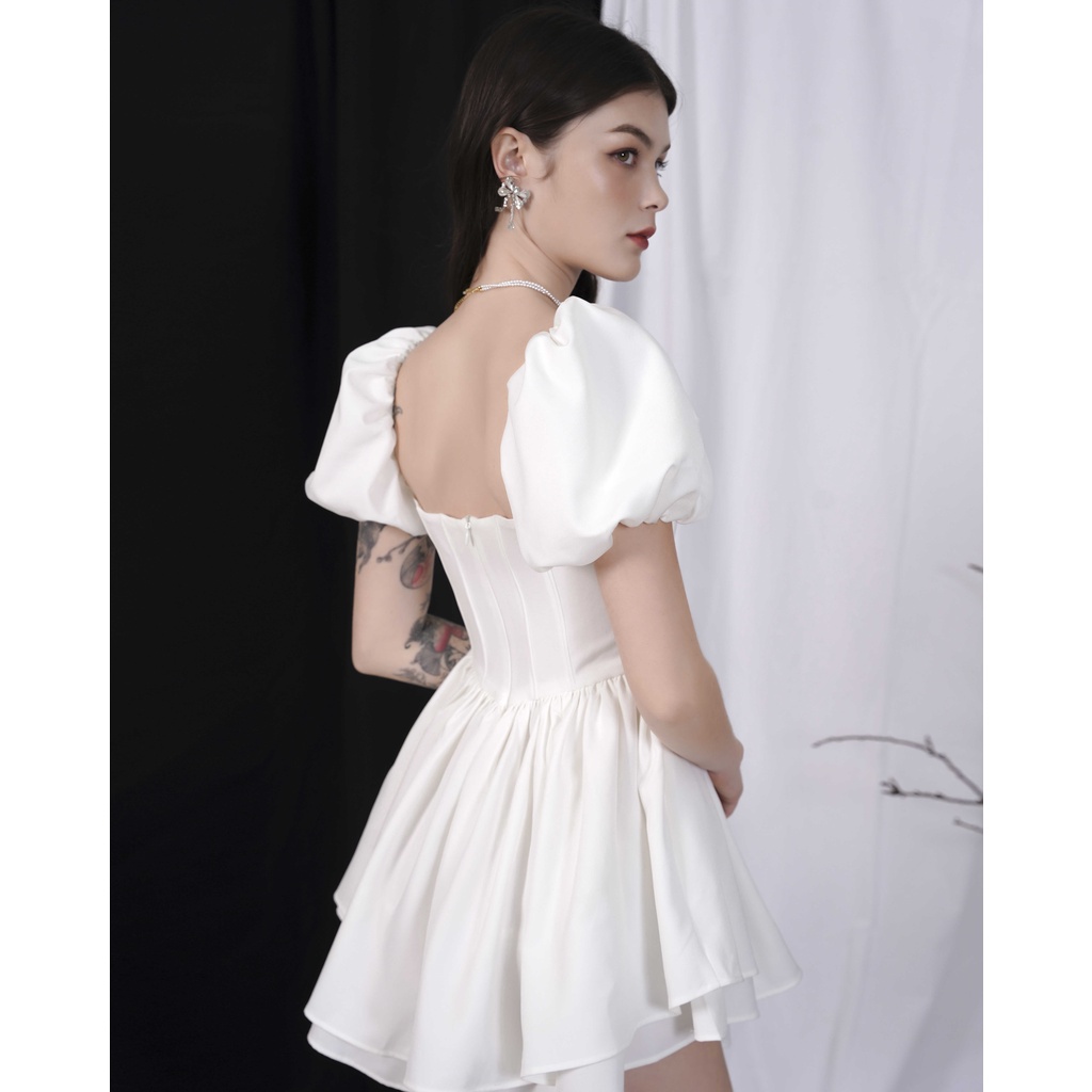 GOÛT DE JUN - Đầm nữ thiết tay phồng form xòe tôn dáng - TIANA DRESS