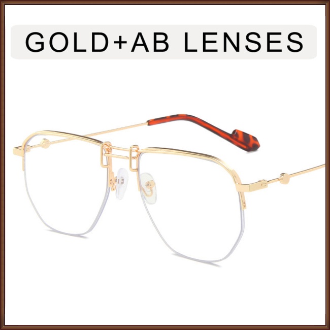 Kính Mát Nửa Gọng Kim Loại Nhiều Màu Sắc Thời Trang Mùa Hè Dành Cho Nam Nữ