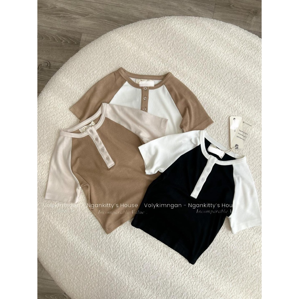 Áo cr.op màu phối tay trụ nút