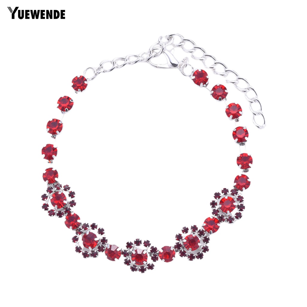 [Yue.z] Vòng Cổ Đính Đá Nhiều Màu Sắc Thanh Lịch Cho Thú Cưng