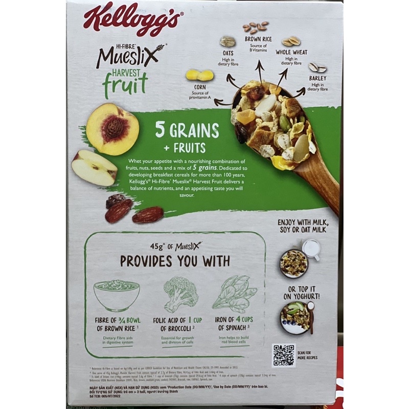 Date T11.24)Ngũ Cốc ăn Sáng Kellogg's 355g Ngũ Cốc Ăn Sáng Kellogg's Mueslix