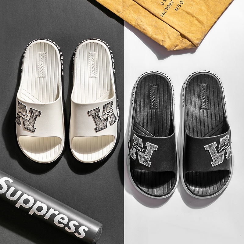 Dép Quai Ngang Đế Dày Chống Trượt Phong Cách Hàn Quốc Thời Trang Mùa Hè Cho Nam