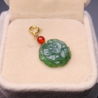 Mặt Hoa Mẫu Đơn Bích Nephrite tự nhiên Pk