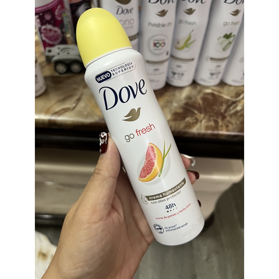 Xịt khử mùi nữ Dove ngăn ngừa mồ hôi và khô thoáng vùng da dưới cánh tay 150ml Châu Âu