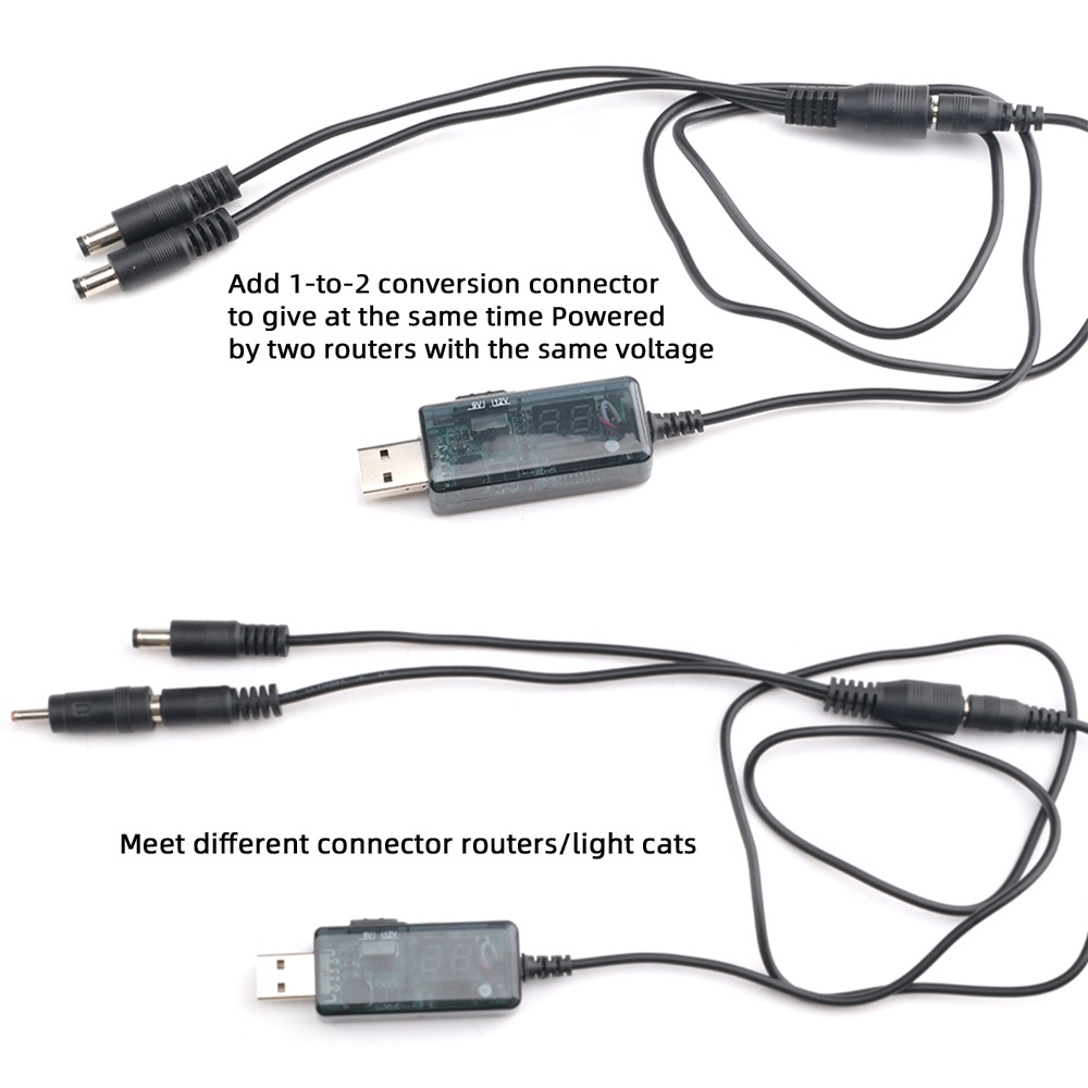 VIRWIR Dây Cáp Tăng Áp Nguồn Điện USB DC 5V Sang 9V 12V 1A