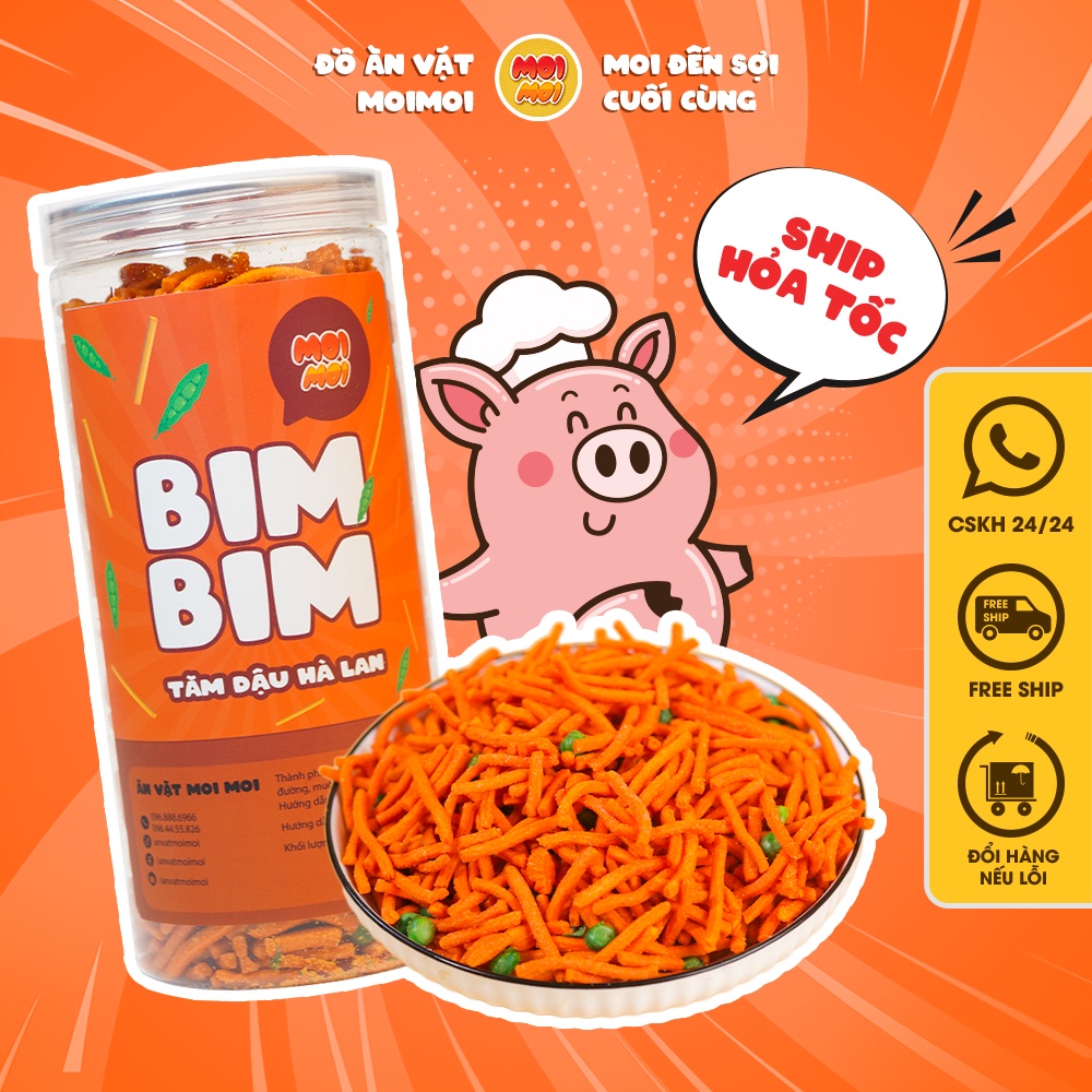 Bim Bim que Thái lan, Bim Bim que tăm đậu Hà Lan 350gr - Đồ ăn vặt MoiMoi