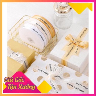 Ruy băng voan chữ happy birthday 2,5cm