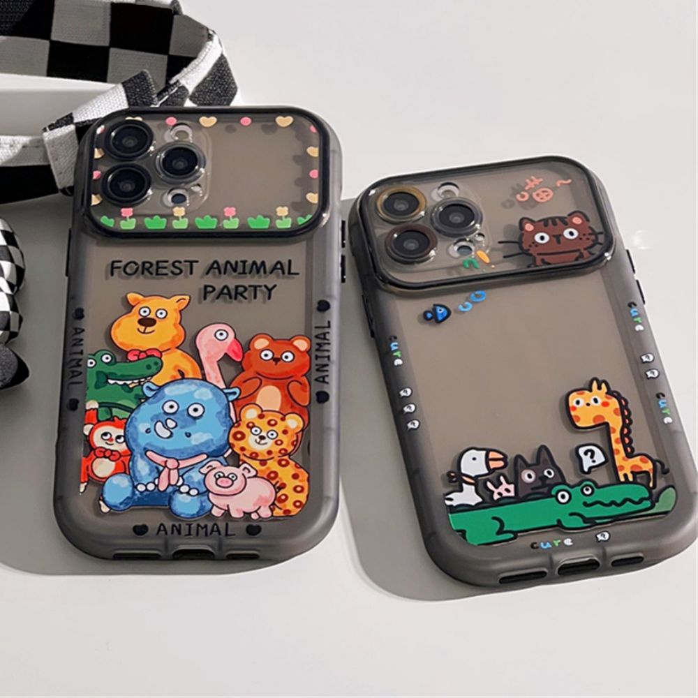 Ốp Điện Thoại TPU Dẻo Họa Tiết Hoạt Hình Động Vật Kiểu Tranh Sơn Dầu Chống Sốc Cho IPhone 11 12 13 14 Pro Max