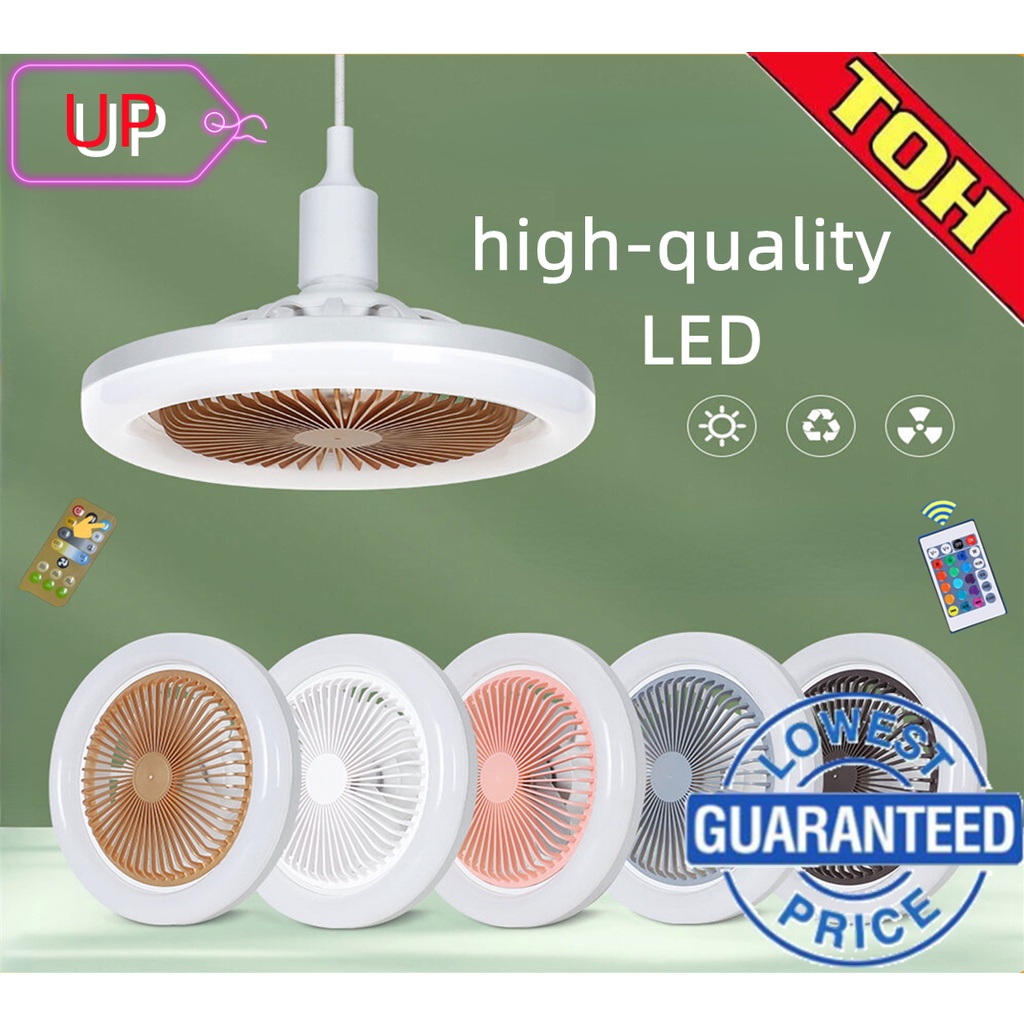 Quạt trần có đèn, Quạt Trần E27 2 Trong 1 Đèn LED 30W, phù hợp cho phòng tắm, nhà bếp, quầy ăn, ban công