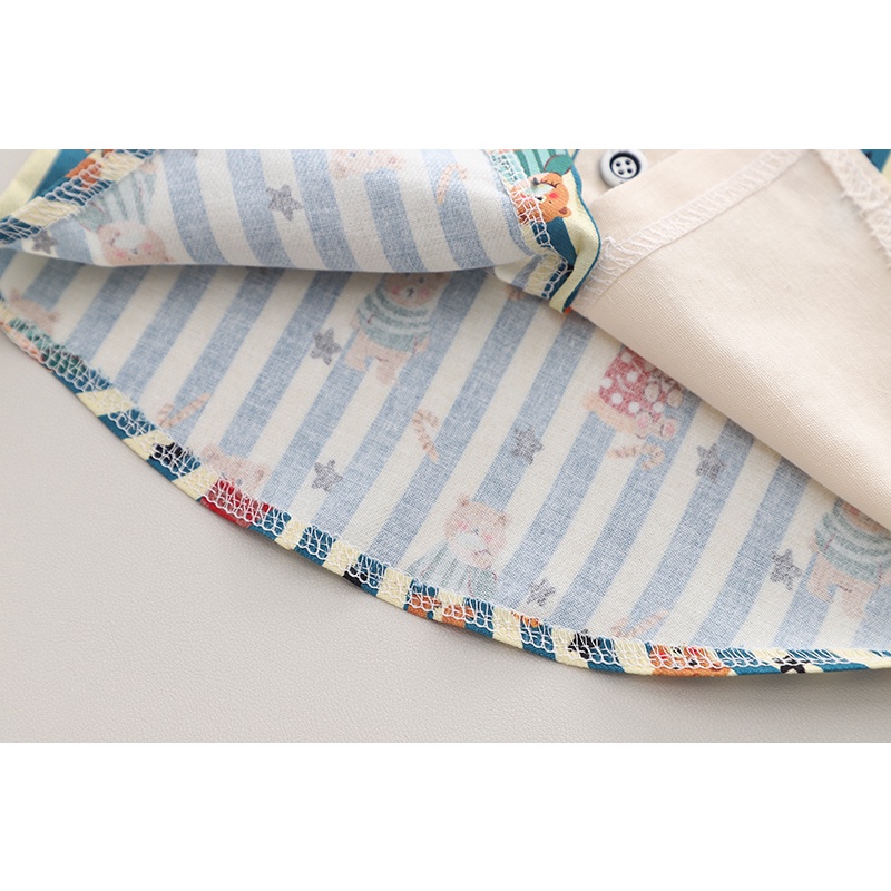 Bộ Áo Sơ Mi Tay Dài + Quần Dài In Họa Tiết Gấu Hoạt Hình Phong Cách Hàn Quốc Thời Trang Mùa Xuân Cho Bé Trai / Gái 80-120cm