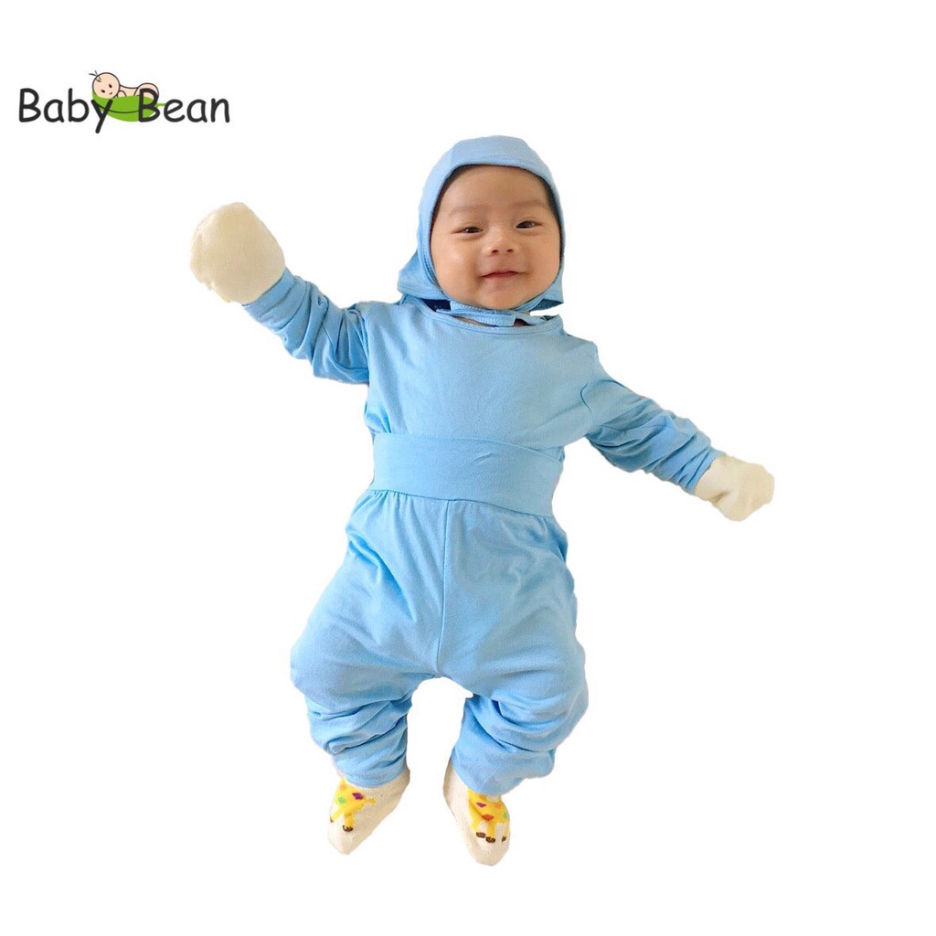 Bộ Đồ Thun Lạnh Tay Dài Bé Sơ Sinh BabyBean kèm NÓN (MÀU NGẪU NHIÊN) (7kg-13kg)