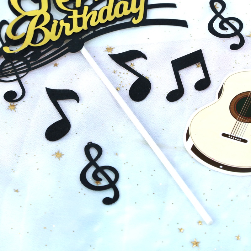 Thẻ Ghi Chú Cắm Trang Trí Bánh Kem Sinh Nhật Hình Đàn violin