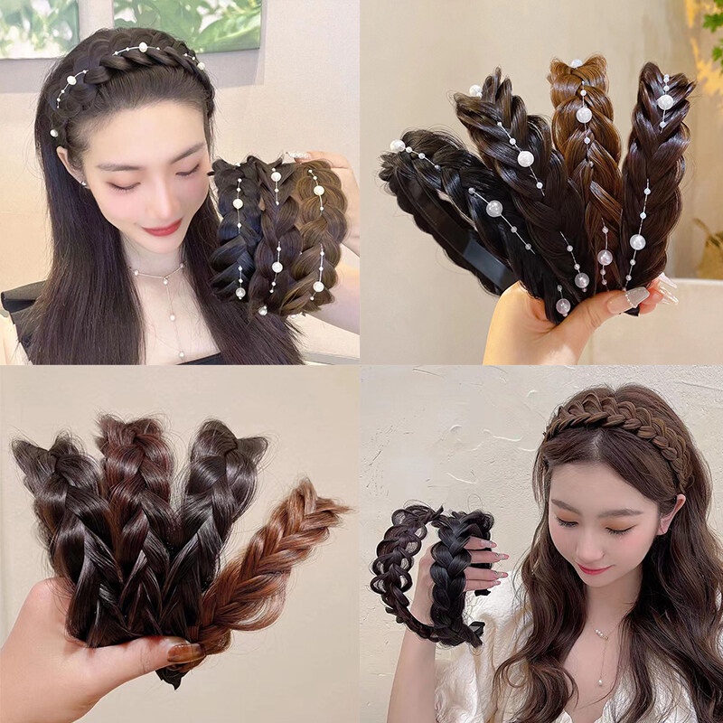 Cài Tóc Giả Thắt Bím Xương Cá Phong Cách Hàn Quốc Thời Trang Cho Nữ