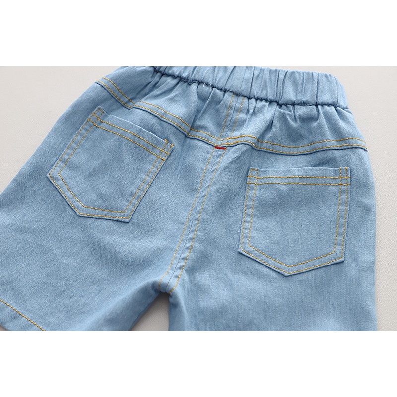 Set Đồ Mùa Hè 2 Món Gồm Áo Denim + Quần Jeans Cho Bé Trai